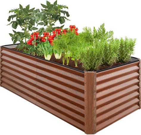 outdoor metal raised garden bed